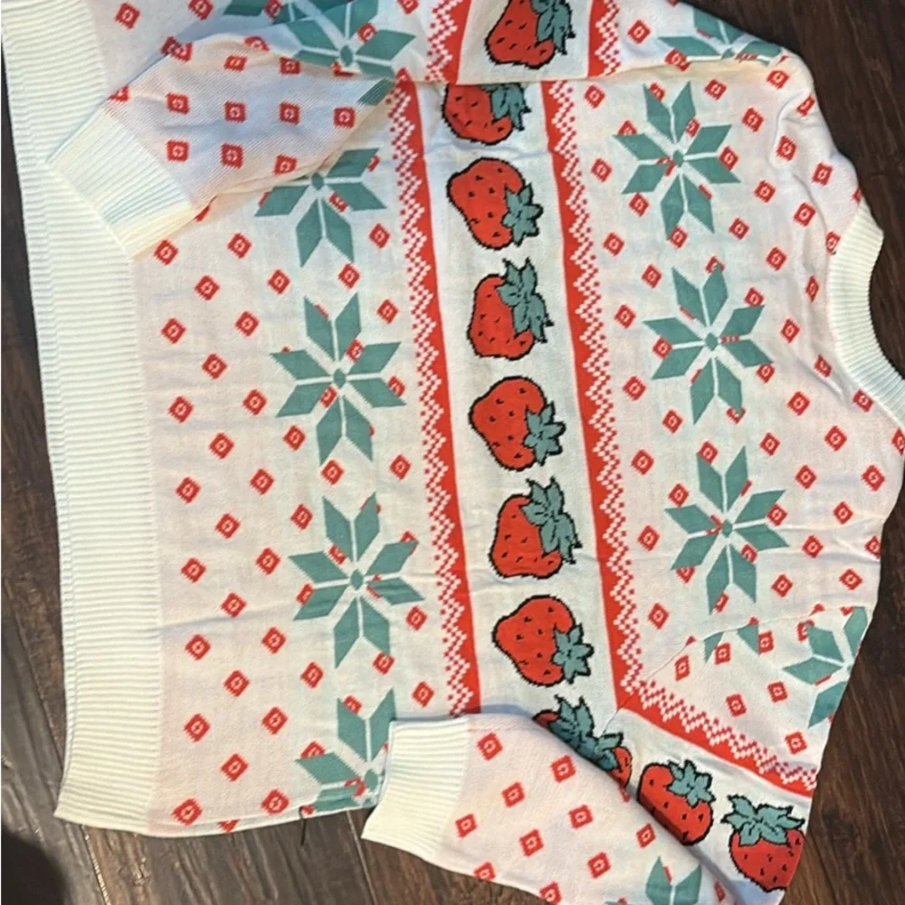 Strawberry Themed Sweater Christmas size Large - Picture 3 of 3